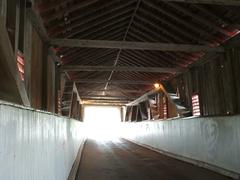 Interior of covered bridge at West Montrose