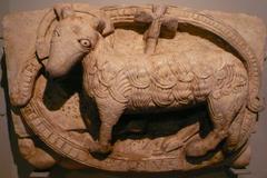 Agnus Dei sculpture from the workshop of Master of Cabestany