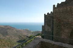 View from Sant Pere de Rodes Monastery towards the Mediterranean, Catalonia, Spain