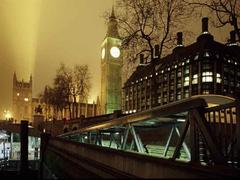 Big Ben and Westminster Pier at night