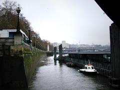 Looking north along Victoria Embankment from Westminster Pier