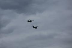 Aircraft above Westminster Pier