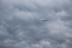 Aircraft above Westminster Pier in London