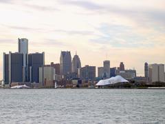 William G. Milliken State Park and Harbor, Detroit International Riverfront viewed from Belle Isle Park