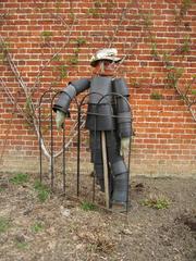 Wimpole Hall walled garden with topiary shaped like Bill or Ben