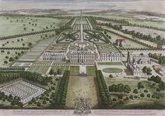 Wimpole Hall historical illustration by Kip and Knyff