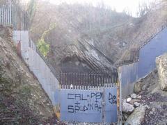 Sealed off quarry entrance at Wren's Nest