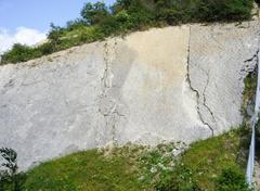 Preserved seashore ripples in vertical rock-face at Wren's Nest National Nature Reserve