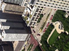 Chicago Blackhawks celebrating Stanley Cup in downtown parade