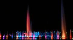 Wrocław multimedia fountain at night