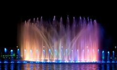 Wrocław Fountain at night