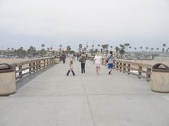 Balboa Pier looking towards land in Newport Beach, California