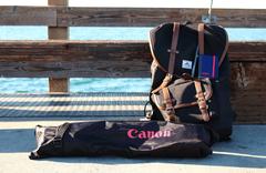 kit backpacker in Balboa Pier, California