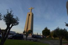 Statue of Cristo Rei in Lisbon with cloudy sky