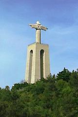 Cristo Rei monument in Almada, Portugal, rear view