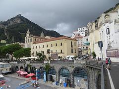 Amalfi seaside town panoramic view