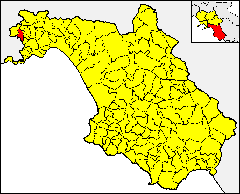 Locator map of Angri in Salerno Province