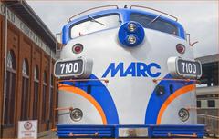 MARC No. 7100 locomotive at B&O Railroad Museum