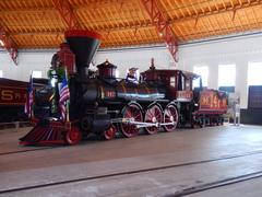 Baltimore & Ohio Railroad locomotive #147 'Thatcher Perkins' decorated for Lincoln's 150th anniversary