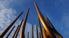 Modern art monument at Zakir Hussain Rose Garden in Chandigarh, India