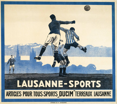 1920s advertisement for Lausanne sports store Ducimetière & Cie