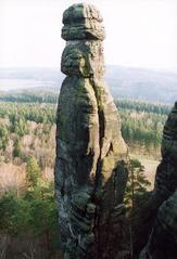 Barbarine rock formation at Pfaffenstein in the Elbe Sandstone Mountains