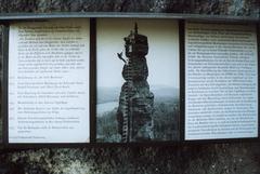 Information board on the Barbarine rock pinnacle in Saxon Switzerland