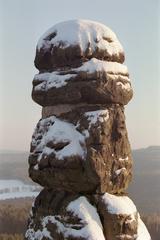 Rock formation Barbarine at Pfaffenstein in Elbe Sandstone Mountains