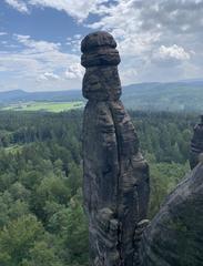 Barbarine rock formation in Elbe Sandstone Mountains, Saxony