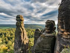 Barbarine rock formation at Pfaffenstein in Saxon Switzerland