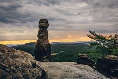 Sunrise at Barbarine rock formation in summer 2017