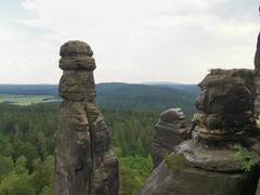 Barbarine rock formation viewed from Pfaffenstein