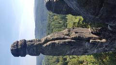 view of Pfaffenstein rock formation in Elbe Sandstone Mountains