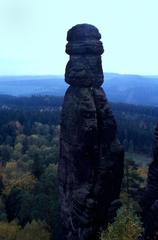 Barbarine rock pinnacle at Pfaffenstein in Saxon Switzerland