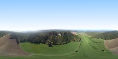 aerial spheric panoramic view of Elbe Sandstone Mountains Pfaffenstein