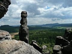 Barbarine rock formation in Elbe Sandstone Mountains