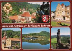 Multiview postcard of Königstein in Saxon Switzerland