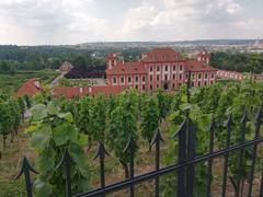 View of Troja Castle from the botanical garden in Prague