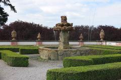 Fountain on the terrace of Troja Chateau in Prague