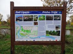 Informational board on Povltavská street in Troja, Prague