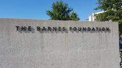 Barnes Foundation wall with nameplate in Philadelphia