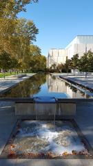 shallow reflecting pool on southeast lawn of Barnes Foundation