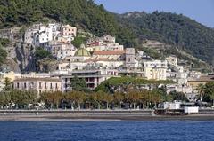 Amalfi Coast scenic view with colorful buildings on cliffs