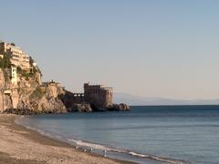 Maiori Beach in Italy with clear blue sky