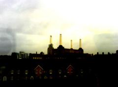 Battersea Power Station view from train