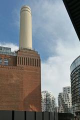 Battersea Power Station on the south bank of the River Thames in London