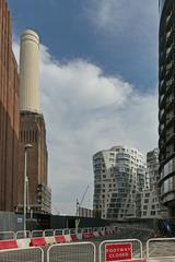 Battersea Power Station on the south bank of the River Thames in London