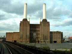 Battersea Power Station from a passing train