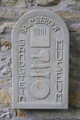 Sandstone plaque at the entrance to the Baumberger Sandsteinmuseum in Havixbeck