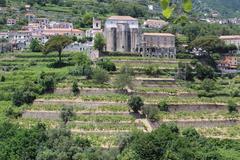 Scenic view of Ravello town overlooking the Amalfi Coast